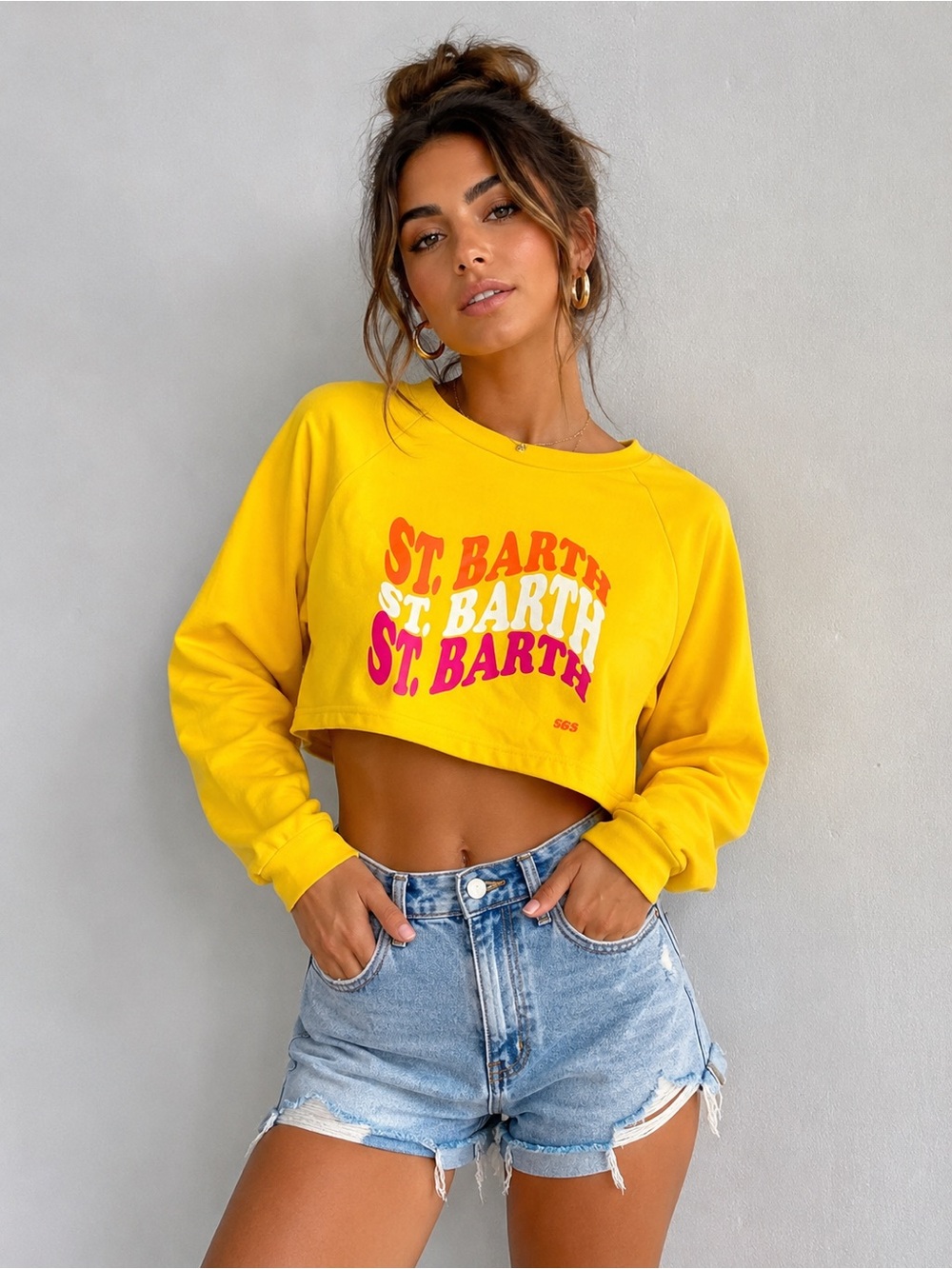 Solid & Striped Cropped Sweatshirt – Size S 🌴✨